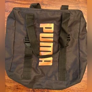 Puma Pacific Yoga Tote Hand-Bag Dual Handles Rose Gold Logo Black